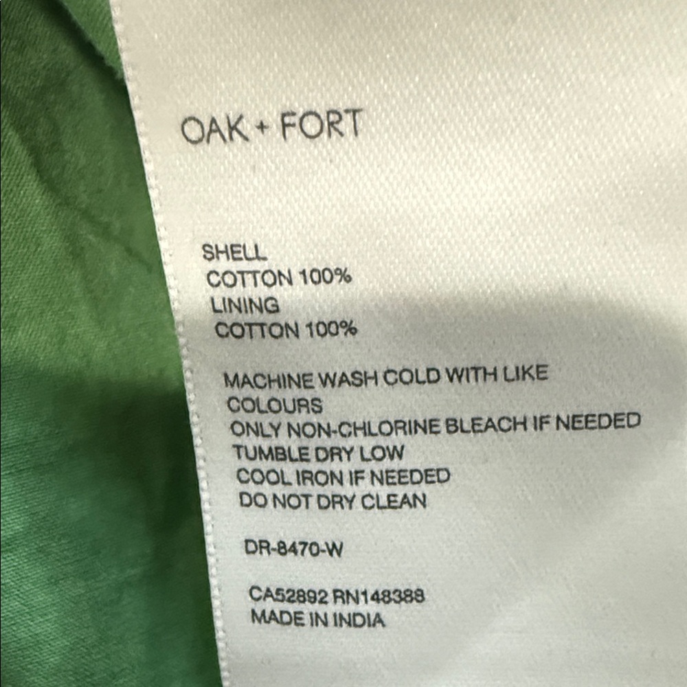 Oak + Fort pistachio Green Tiered mini Dress, Size Small, NWOTS - Picture 8 of 9